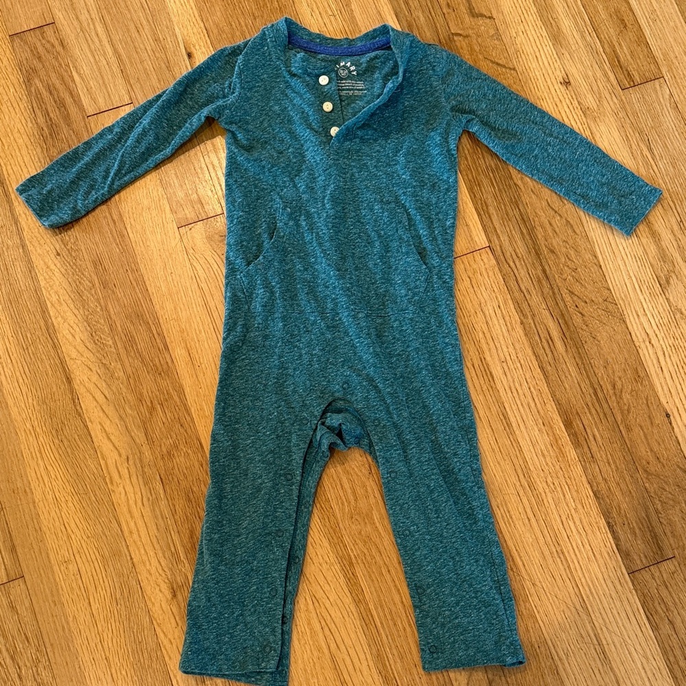 Primary baby heathered henley romper